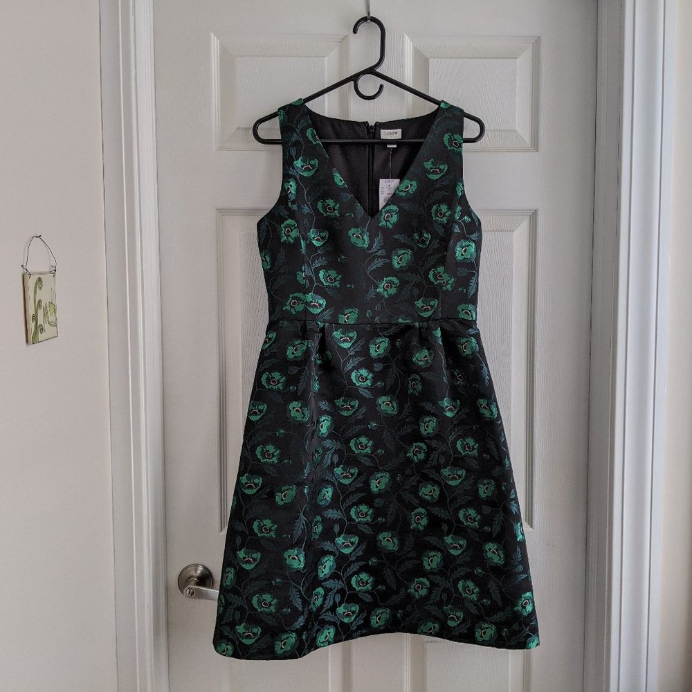 J Crew Jacquard V-Neck Cocktail Dress - Size 10